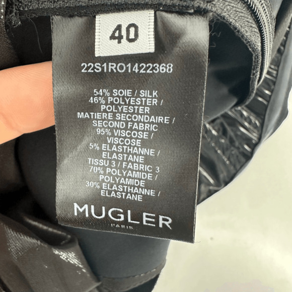 Mugler Womens Strapless Dress Size 40 Black Sheer Sexy Silk Whimsygoth - Picture 13 of 14